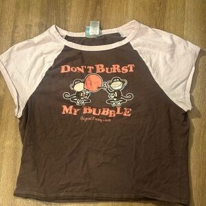 Brown and Pink Baby tee Shirt - Don't Burst My Bubble